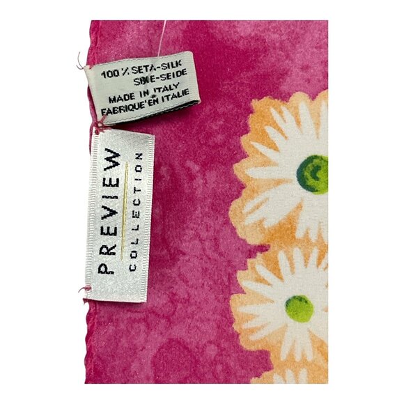 Preview Collection Italian Silk Scarves Set of 2 Daisy Floral Square 19" Nordstr - Picture 6 of 7